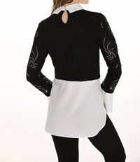 Frank Lyman - Ayla Abstract Jewel Embellished Tunic Blouse