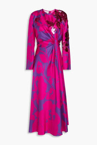 Valentino - Embellished Floral Silk-faille Midi Dress