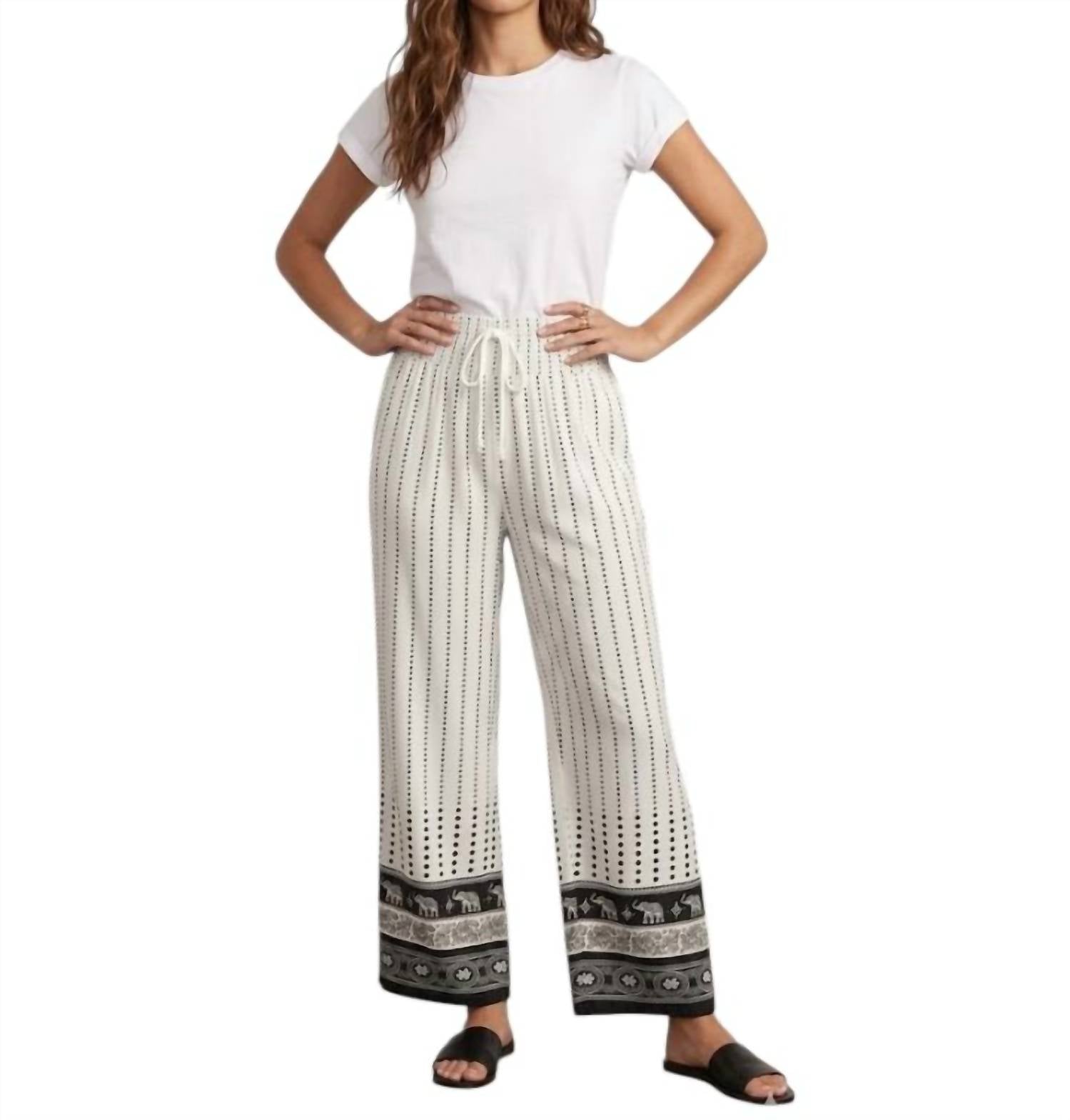 Step In Style - Women's Flowy Elephant Print Pant