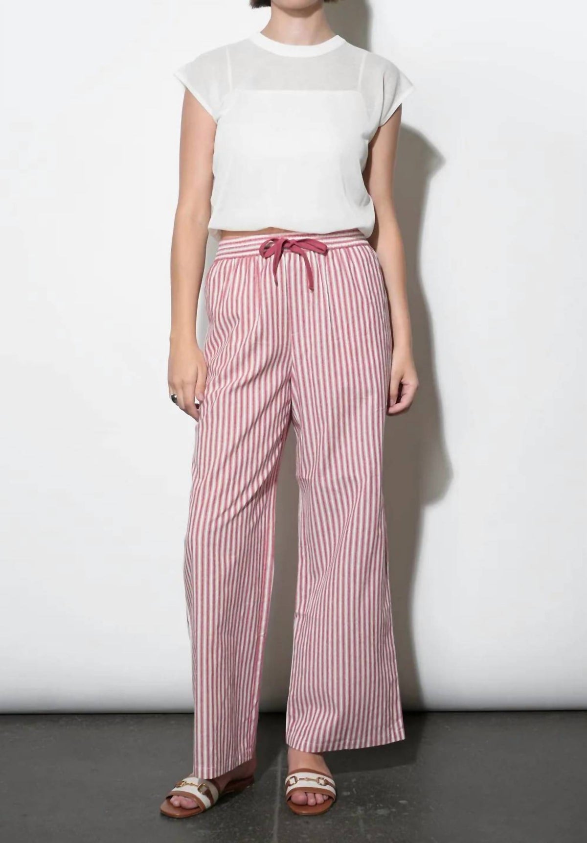 Greylin - Hellen Stripe Pull Up Drawstring Pants