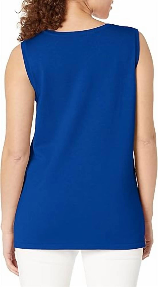 Multiples - Jewel Neck Solid Sweater Knit Tank Top