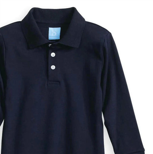 Bella Bliss - Boy's Long Sleeve Solid Pima Polo Tee