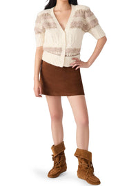 Steve Madden - Janae Stripe Short Sleeve Cardigan