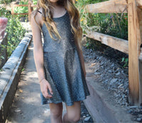 Flowers By Zoe - Girl's Alexi Metallic Stud Skater Dress