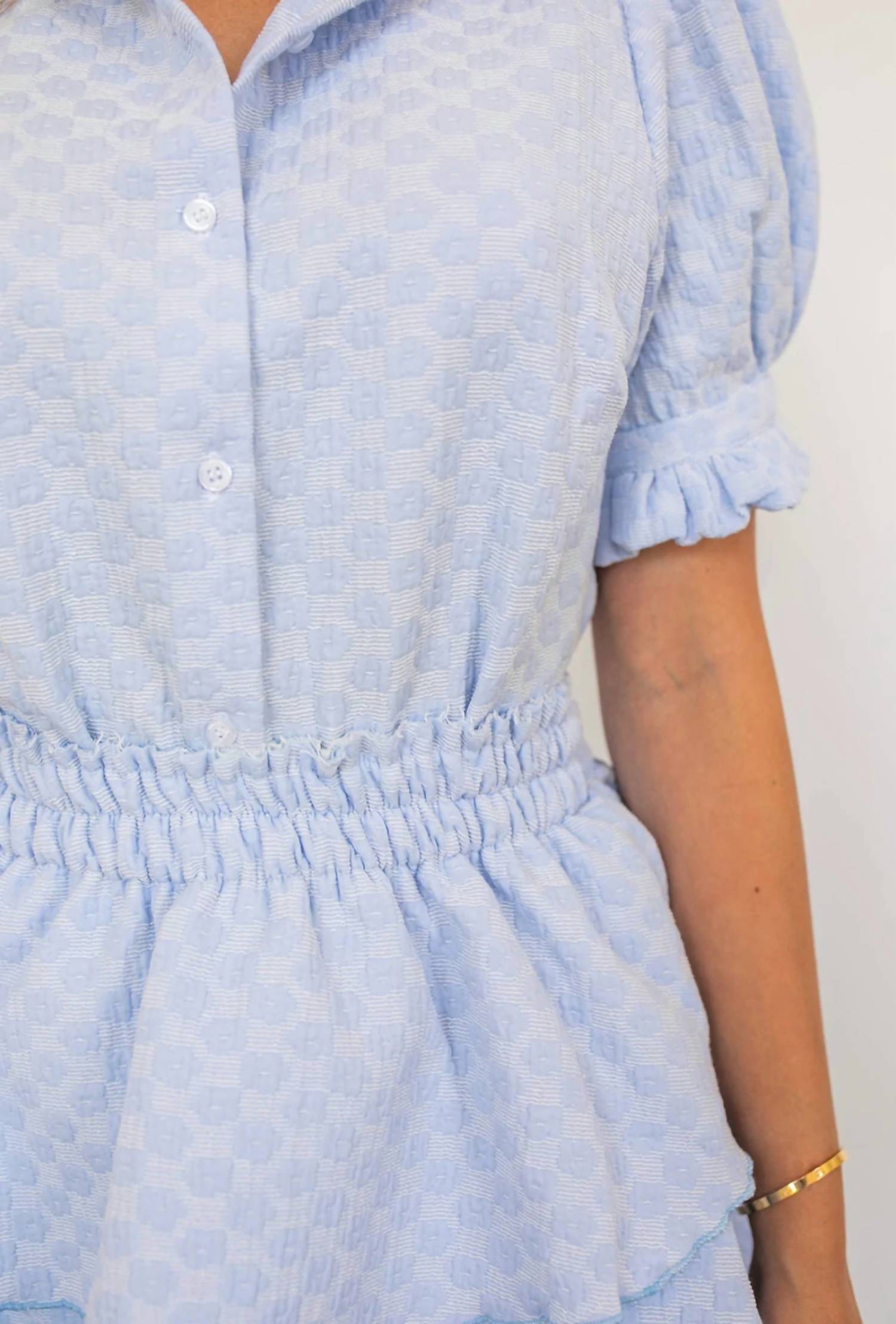 Happy Heart Crew - “sunny Days” Mini Skirt In Flower Seersucker
