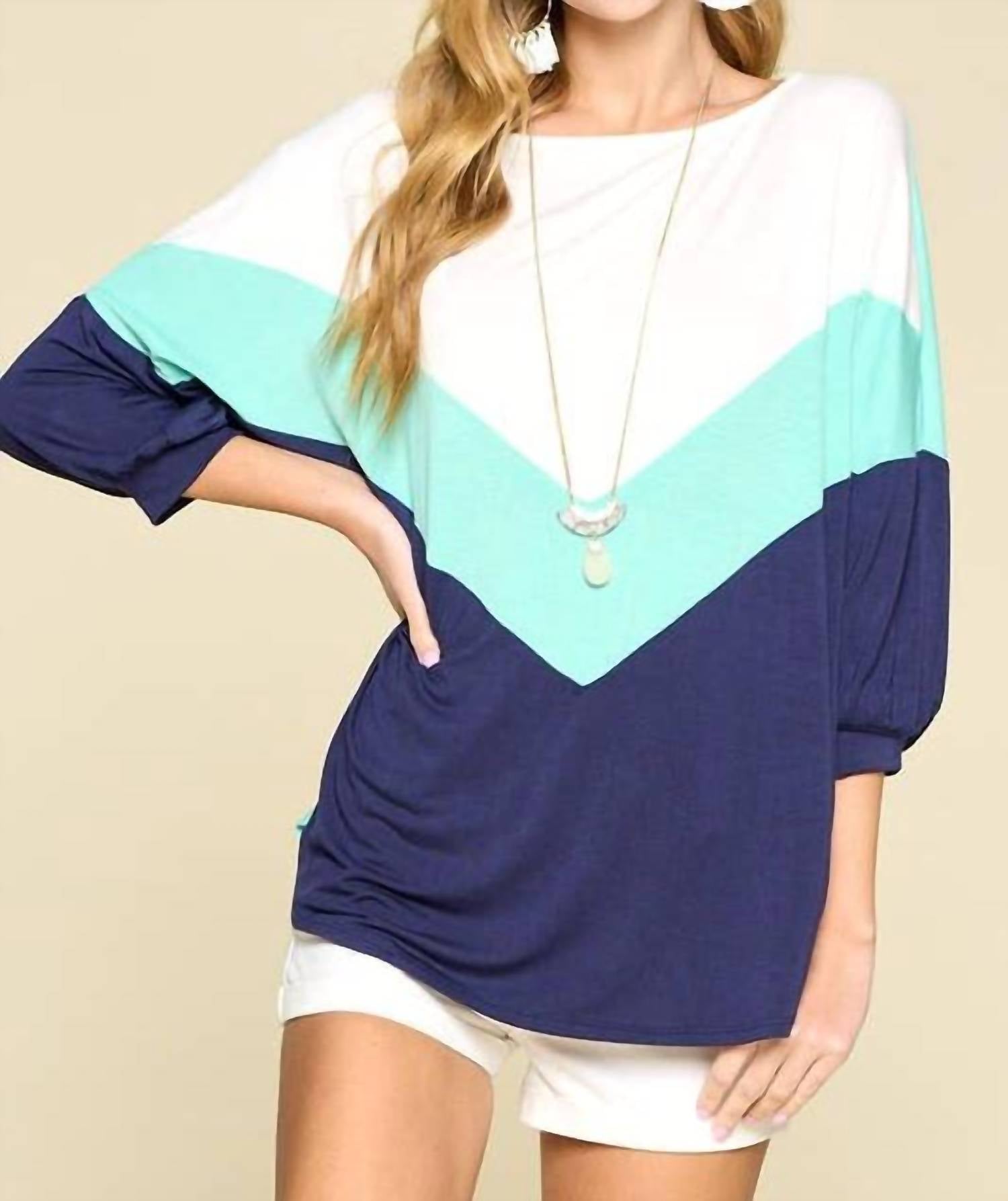 Emerald Collection - Color Block Jersey Tunic Top