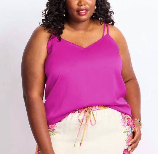 Skies Are Blue - V Neck Cami Top - Plus