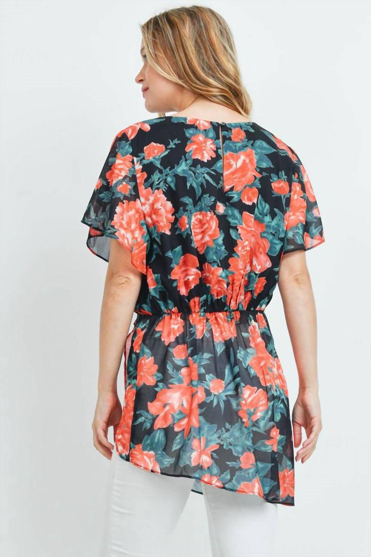 Mittoshop - Short Sleeve Floral Top