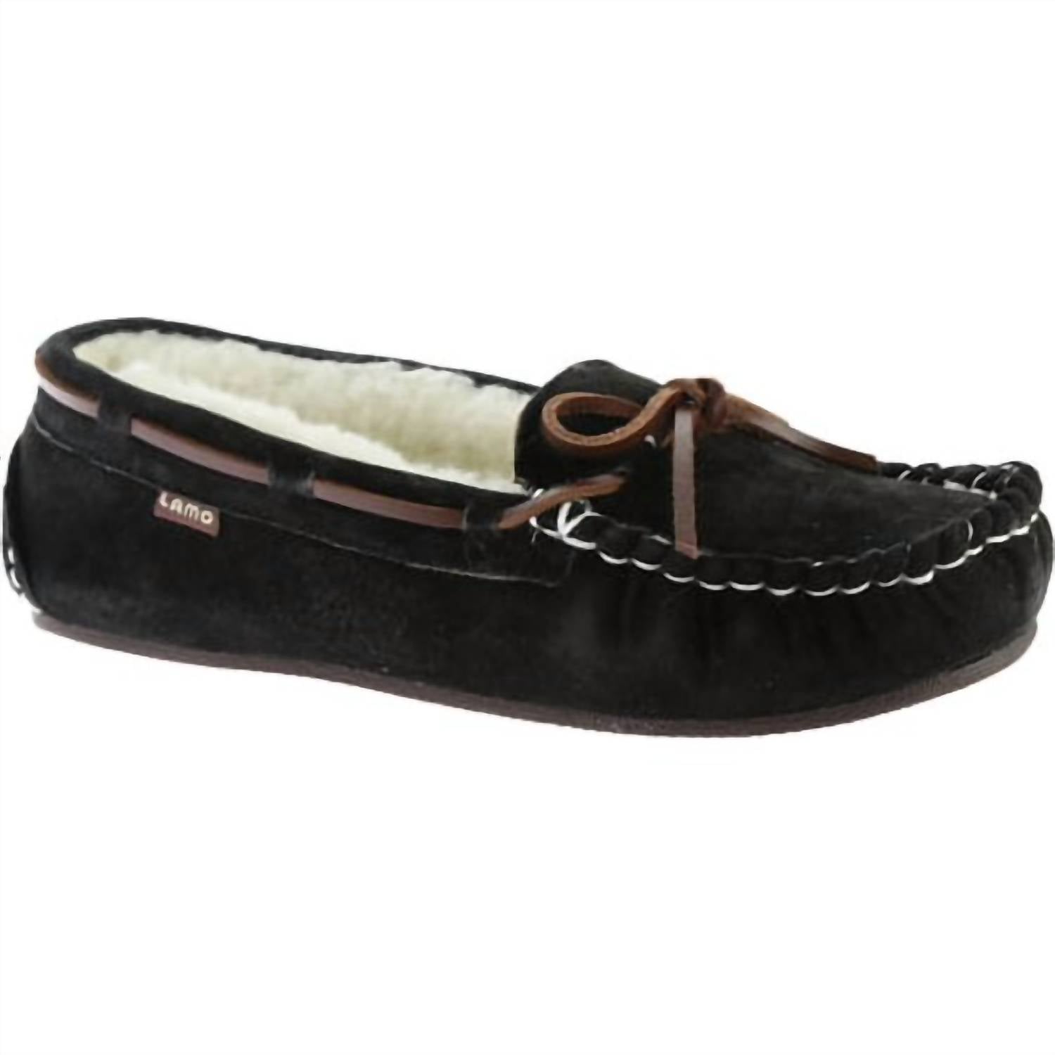 Lamo Women's Britain Moc Ii Slipper in black - women's shoe - detail view