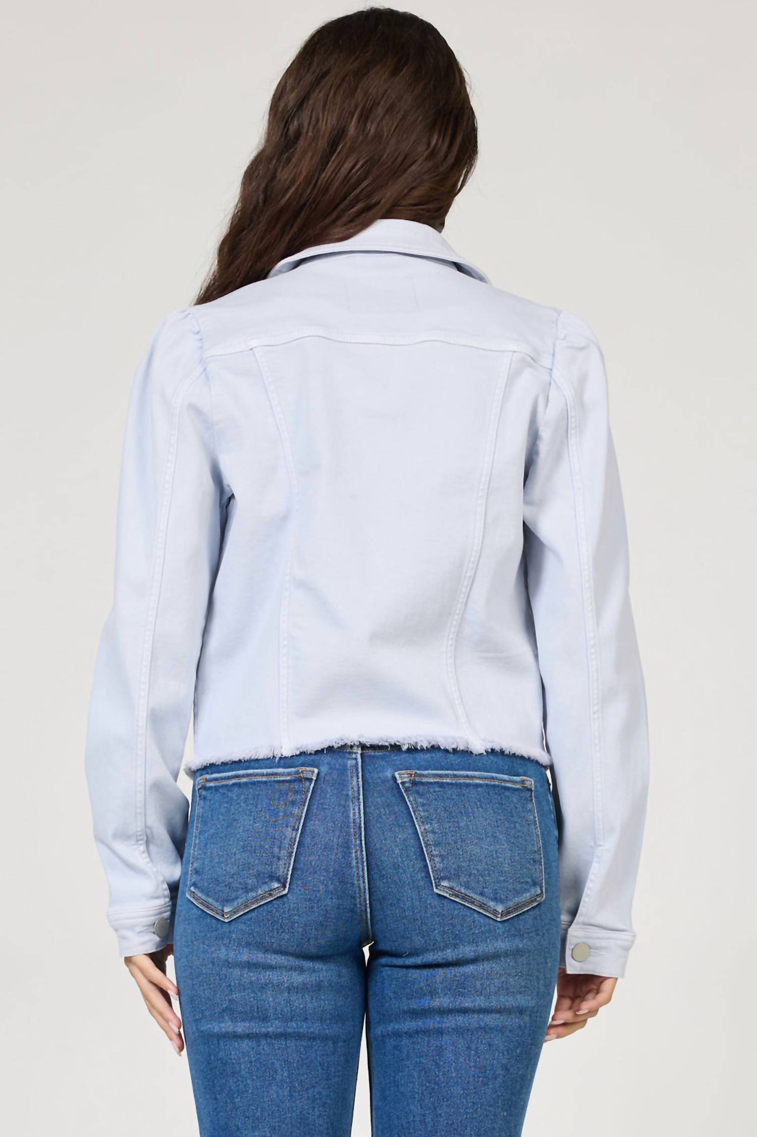 DEAR JOHN DENIM Roselyn Fitted Denim Jacket in skyway - women's jacket - alternate view