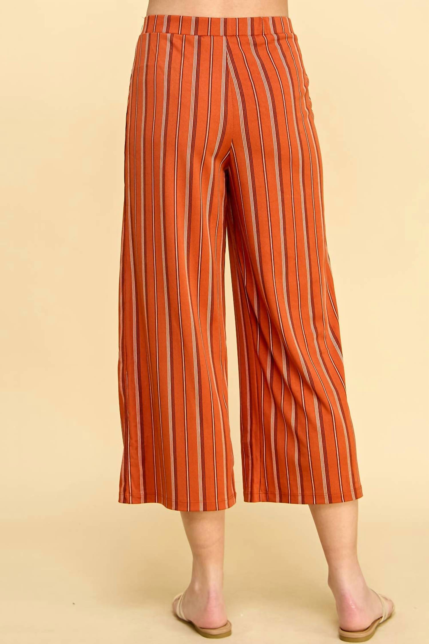 Bebop - High Waist Cropped Striped Pants