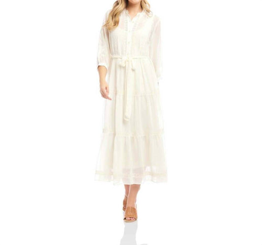 Karen Kane - Embroidered Tiered Midi Dress