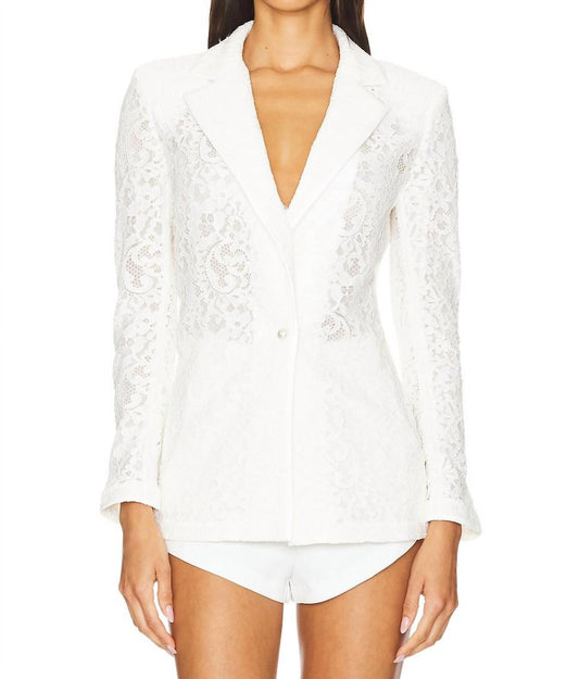 Alice + Olivia - Judith Sheer Lace Notch Collar Blazer