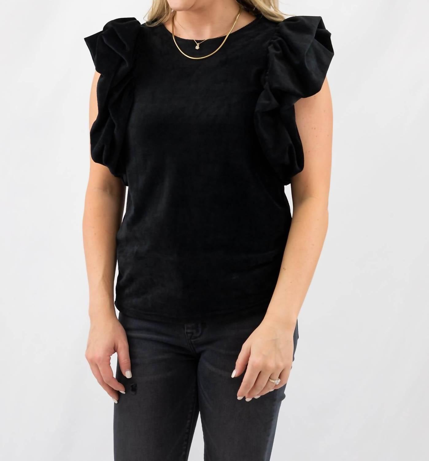 Thml - Flutter Sleeve Velvet Top
