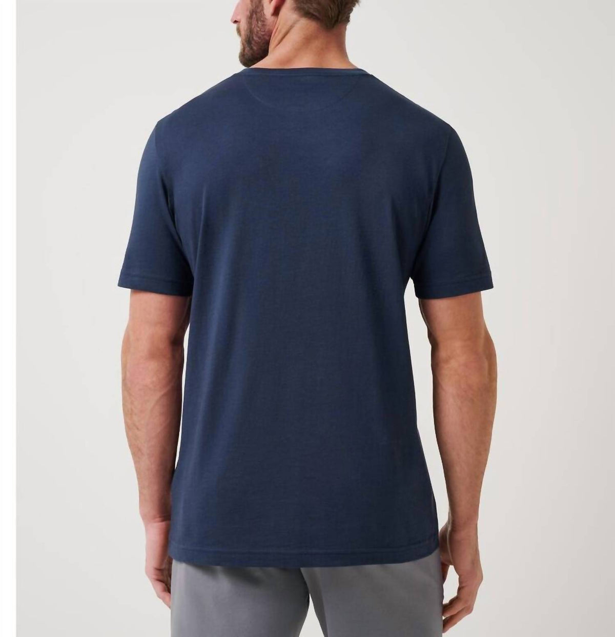 TravisMathew Good Ol Days Short Sleeve Tee in total eclipse - men's t-shirt - detail view