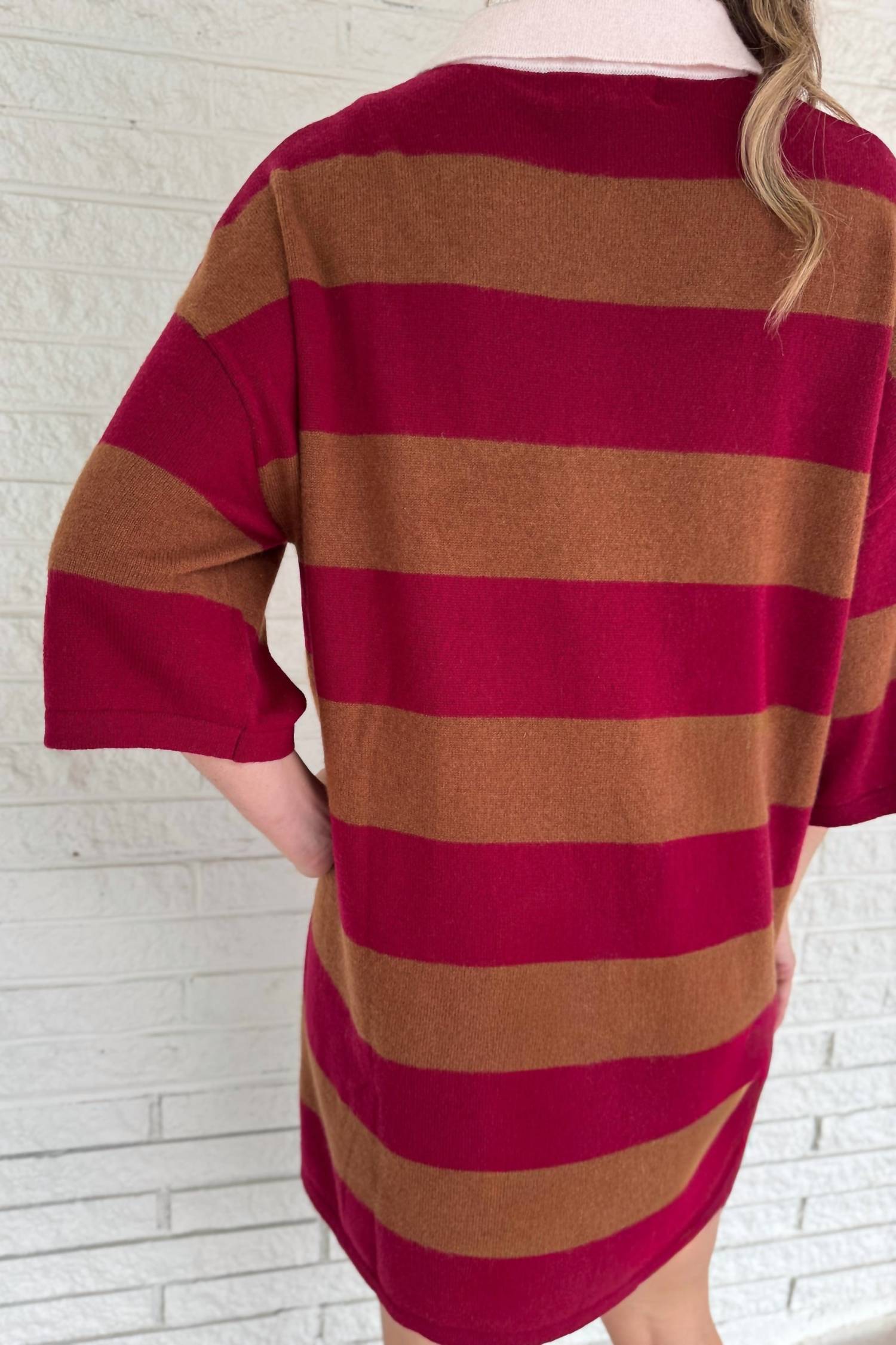 Self Contrast - Women's Cashmere Polo Dress