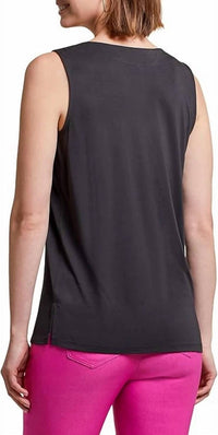 Tribal - Stacy Sleeveless V-neck Top With Pleat