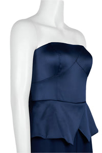 Adrianna Papell - Strapless Popover Satin Stretch Crepe Jumpsuit