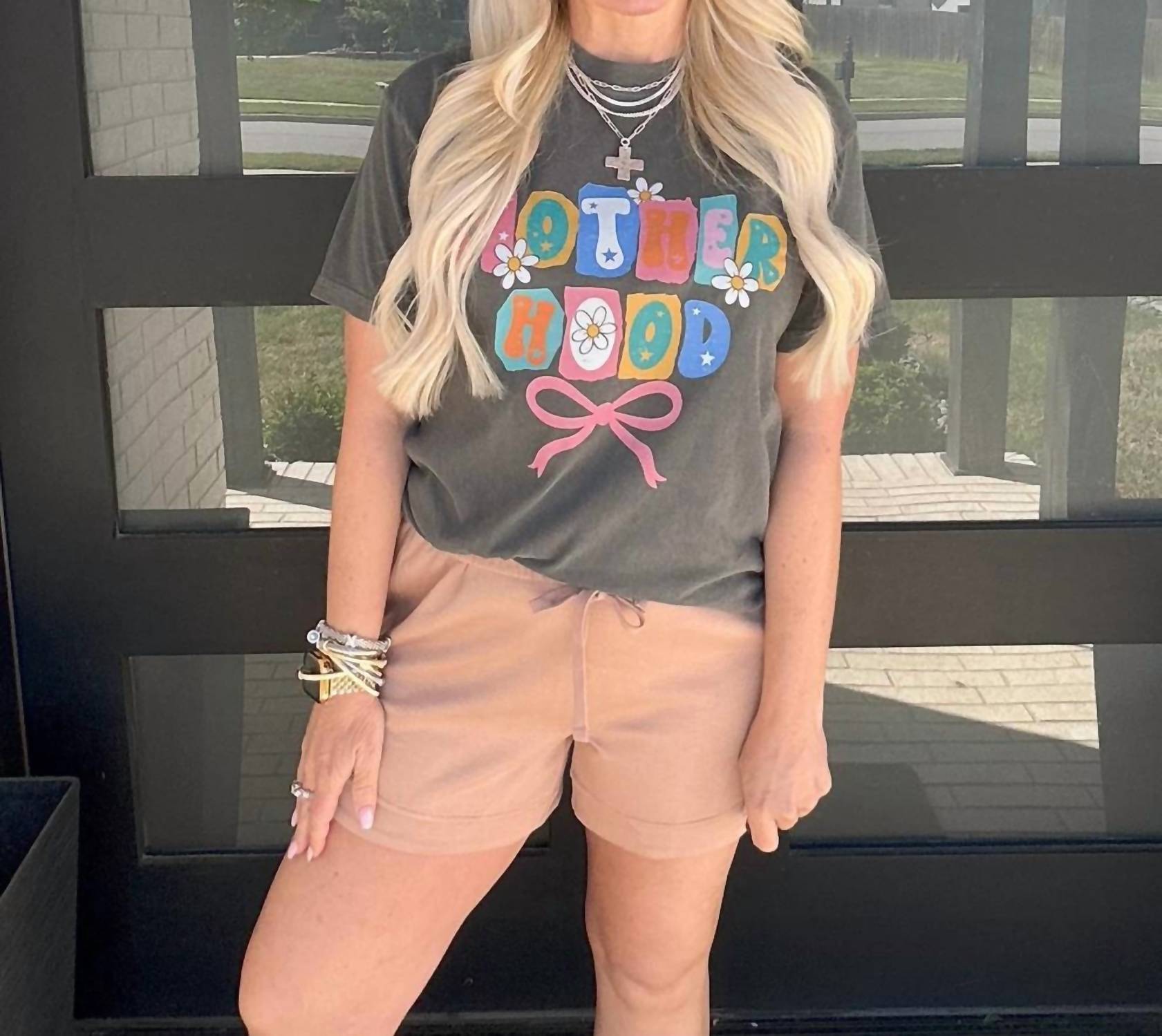 Hey Jude Graphic Tees - Motherhood Retro Floral Bow Graphic Tee