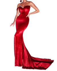 Portia&Scarlett - VELVET SWEETHEART NECK LONG GOWN