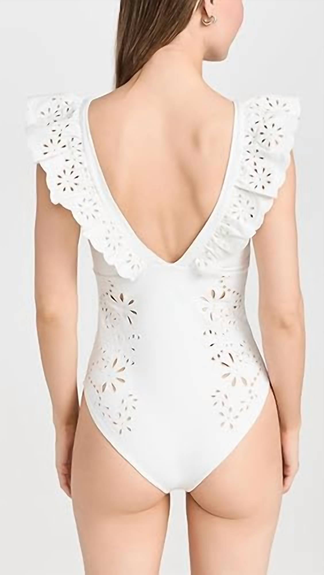 Sea - Liat Embroidery Flutter Sleeve One Piece