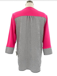 Multiples - Stripe/solid Knit Pocket Top