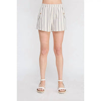 Allie Rose - Cotton Twill Elastic Waist Shorts