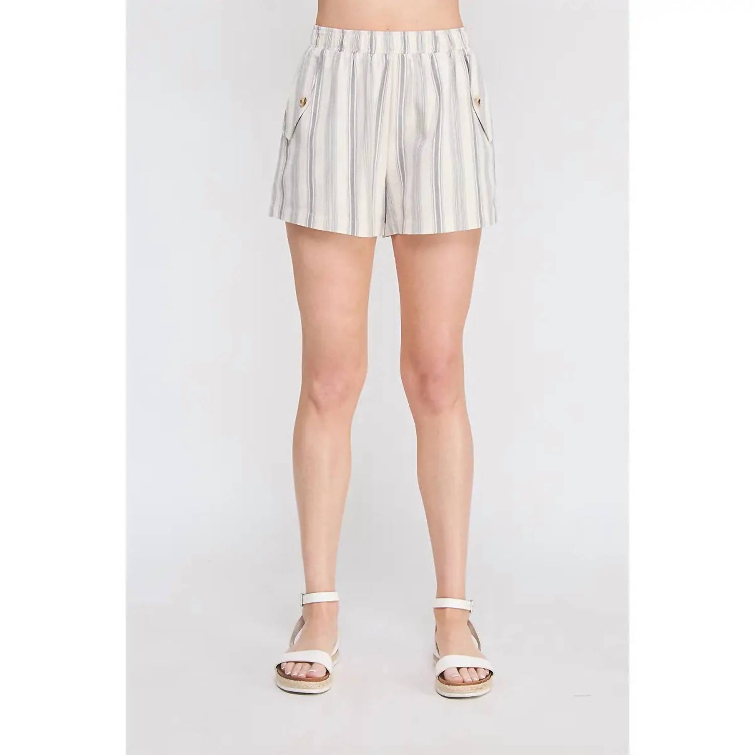 Allie Rose - Cotton Twill Elastic Waist Shorts