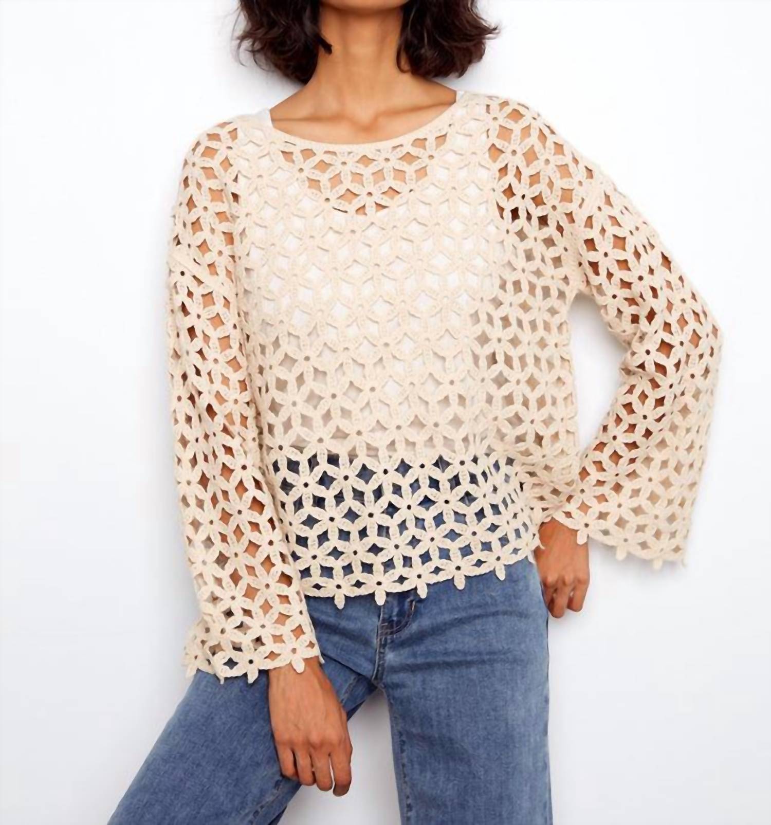 Charlie B - Crochet Flower Top