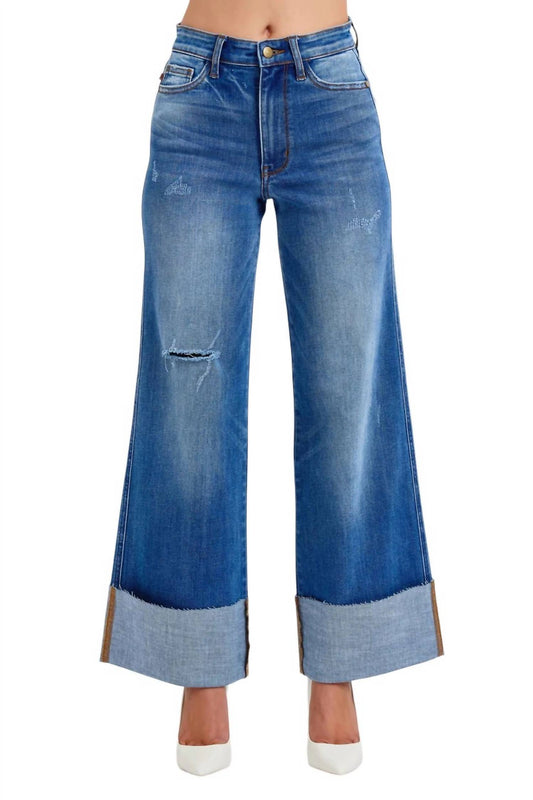 Judy Blue - High Waist Retro Wide Leg Jeans with Cuff