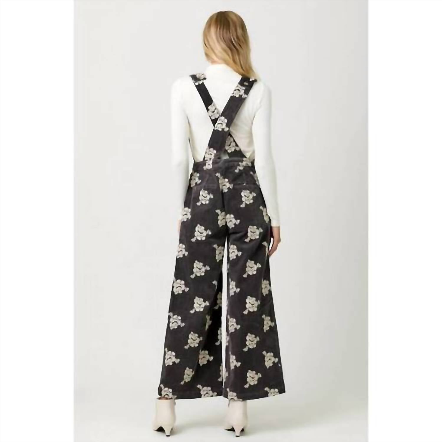 Mystree - Embroidered Corduroy Jumpsuit