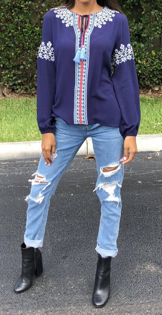 Thml - Coming Up Daisies Embroidered Top