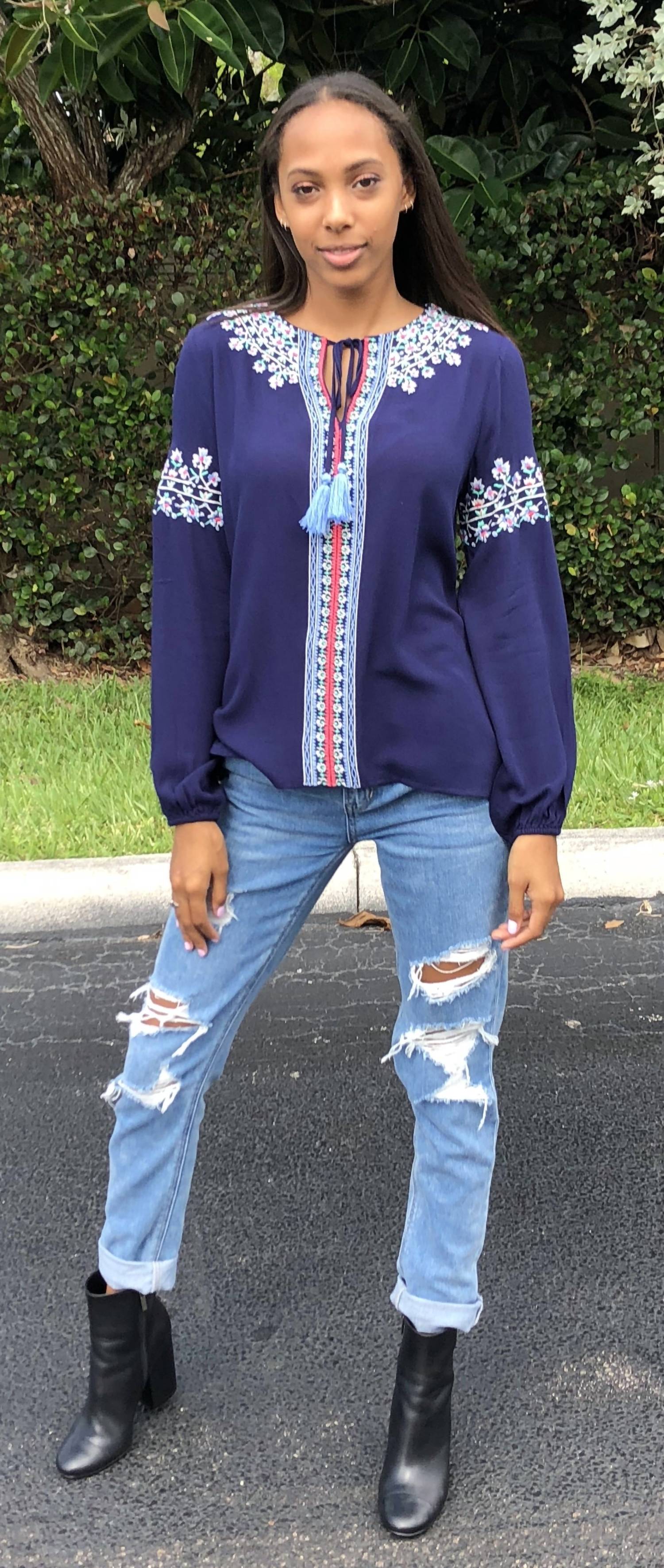 Thml - Coming Up Daisies Embroidered Top