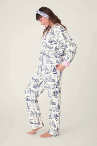 Pj Salvage - Bon Voyage 3-piece flannel pajama set