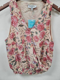 Hayden La - Women's Romantic Floral Smocked Surplice Tank Top