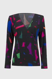 Joseph Ribkoff - Solange Silky Knit Abstract Print Wrap Top