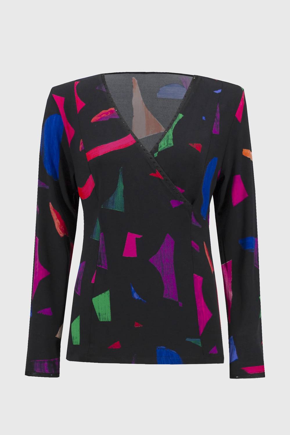 Joseph Ribkoff - Solange Silky Knit Abstract Print Wrap Top