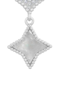 Allyanna Gifts - Women's Cubic Zirconia Enamel Diamond Shape Dangling Earrings