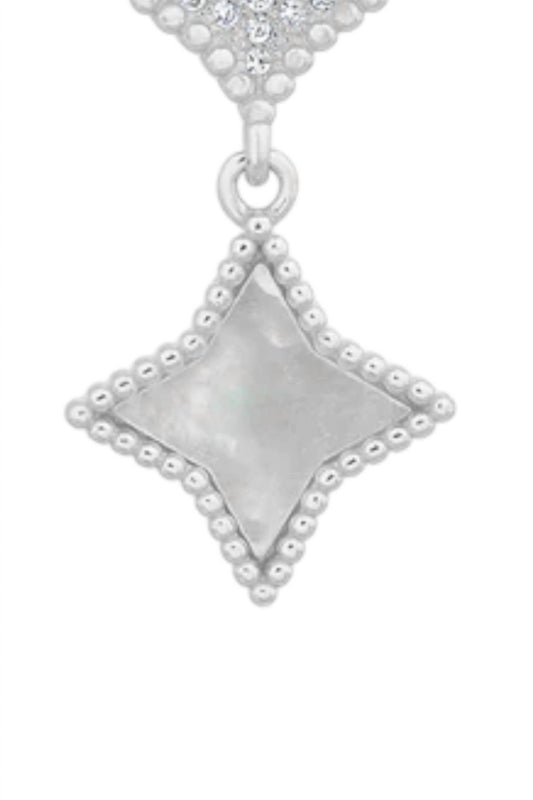 Allyanna Gifts - Women's Cubic Zirconia Enamel Diamond Shape Dangling Earrings