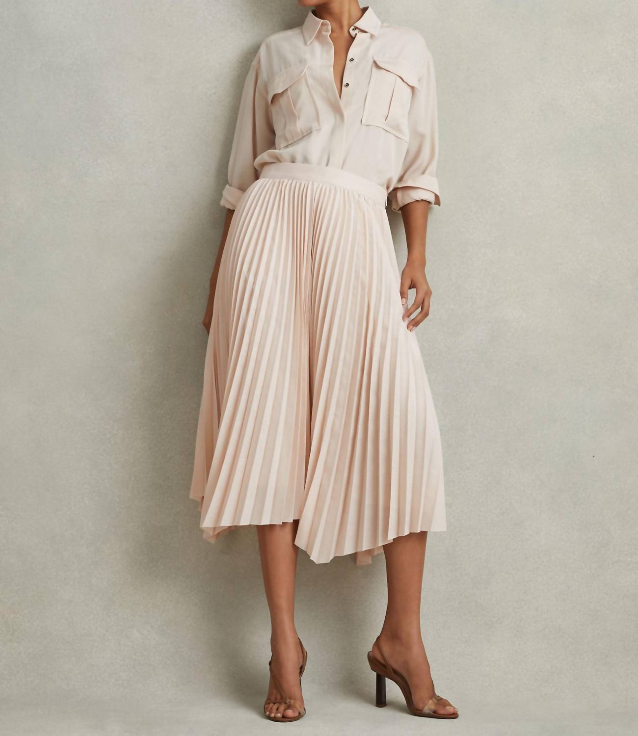 Reiss - Azalea Asymmetric Pleated Skirt