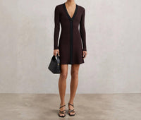 Reiss - Alma Craft-stitch Rib-knit Mini Dress