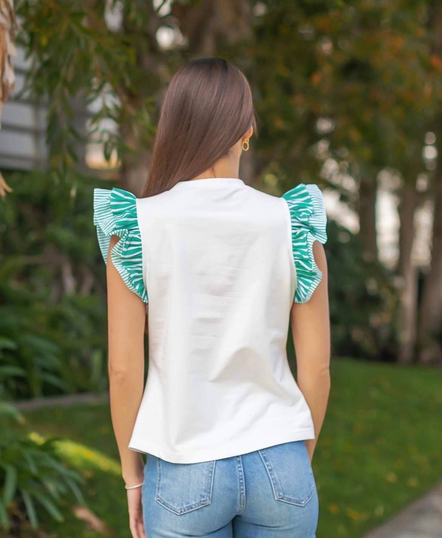 Strut & Bolt - Double Ruffle V-Neck Tank