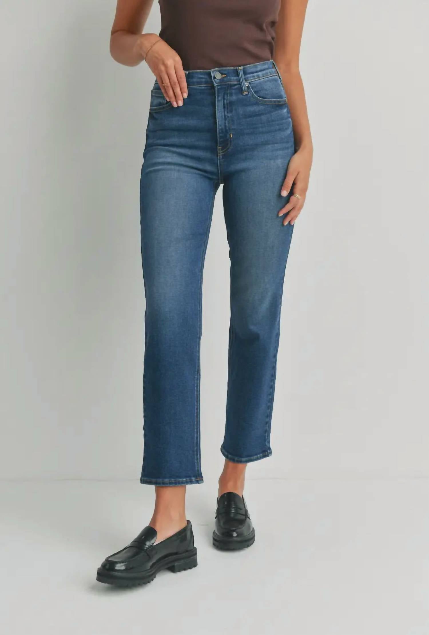 Just Black Denim - High Rise Crop Straight Denim Pants