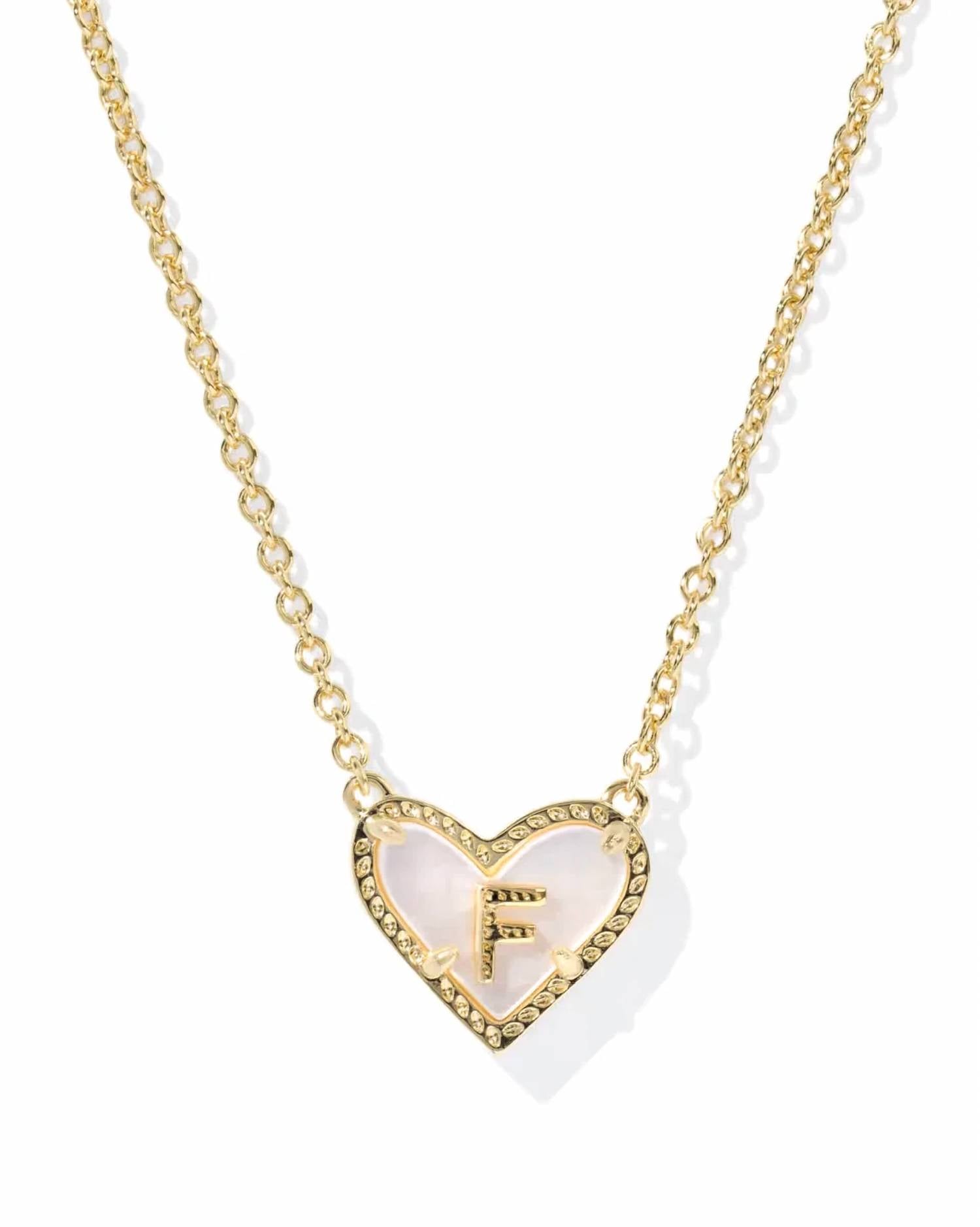 Kendra Scott - Women's Heart Letter F Pendant