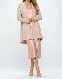 Renee C - Brushed Knit Draped Cardigan With Cashmere Feel