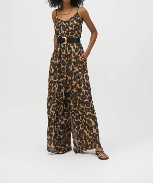 Joseph Ribkoff - chiffon animal print wide leg jumpsuit