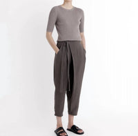7115 By Szeki - Ribbed Short Sleeve Top