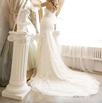 Lucci Lu - Puff Sleeve Strapless Bridal Gown