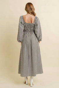 Cloud Ten - Striped Square Neck Midi Dress