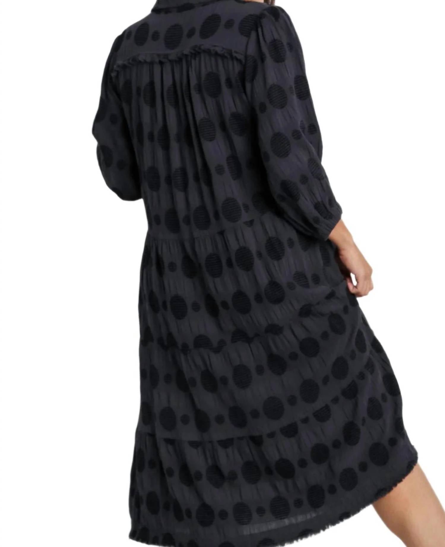 Umgee - Swiss Dot Jacquard Midi Dress